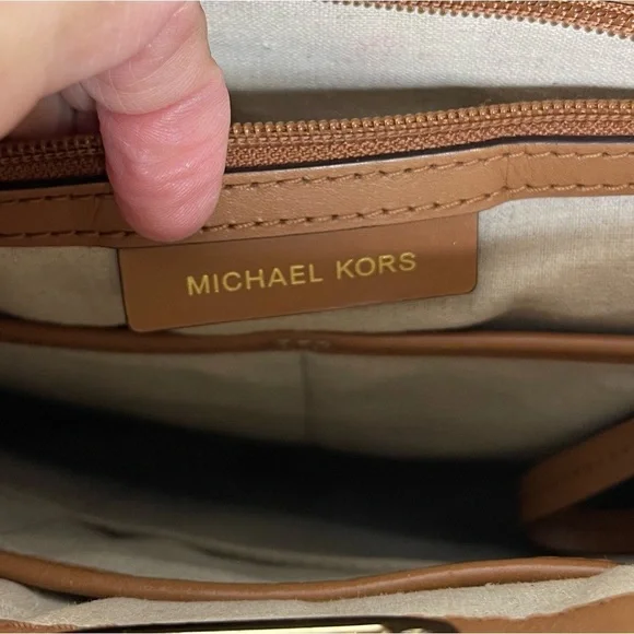 Michael Kors Sullivan Large Leather and Linen Messenger Bag travel office career - Picture 11 of 12